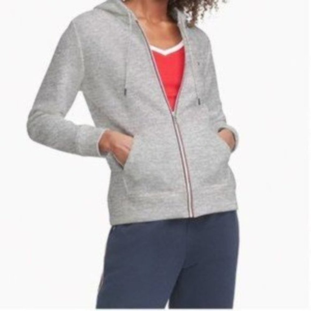 TOMMY HILFIGER ESSENTIAL FLAG ZIP UP HOODIE M